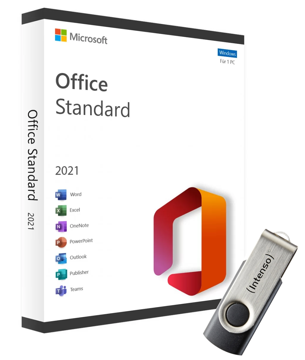 Microsoft Office Standard 2021 für 2 PCs als USB-Stick